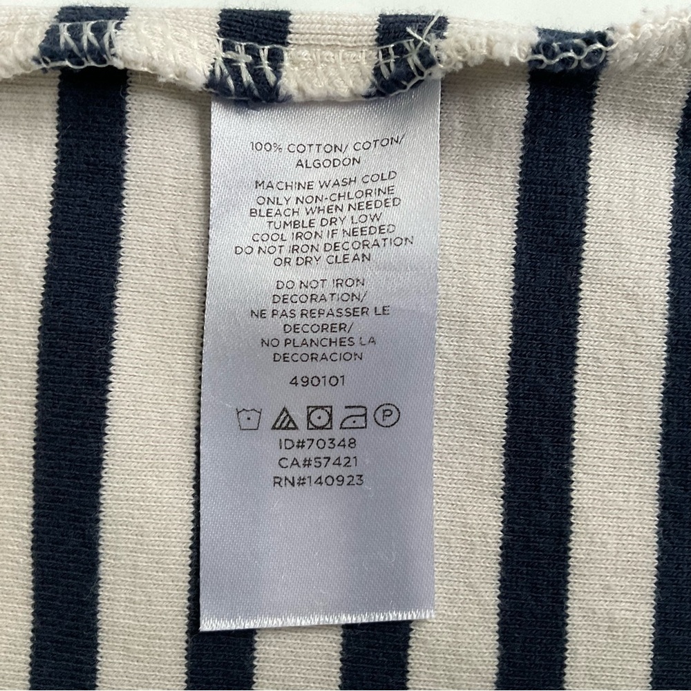 Lou & Grey Cotton Striped Hooded Pullover XS Coastal Preppy Nautical Oversized - Picture 11 of 11